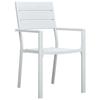 Chaise de jardin - VIDAXL - 4 pcs - Blanc - PEHD - Aspect bois massif - Durable