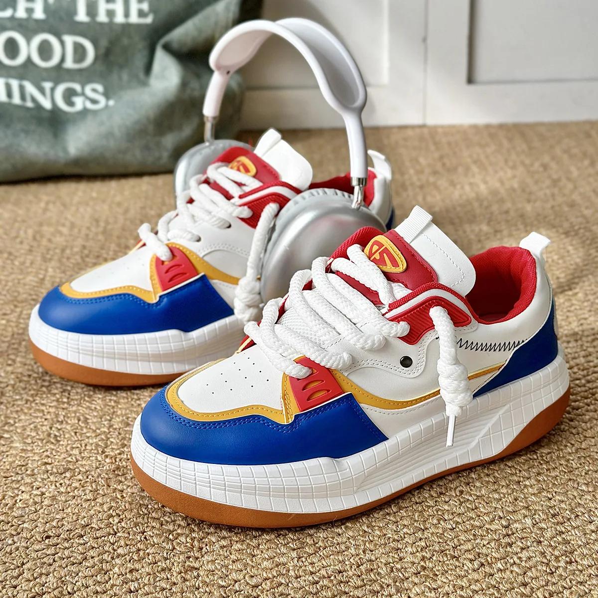 

Fashion Men s Platform Sneakers Fashion Outdoor Casual Shoe Lace Up Sport Running Shoes for Men Vulcanized Shoes Tennis Shoes Zapatillas 39 красный