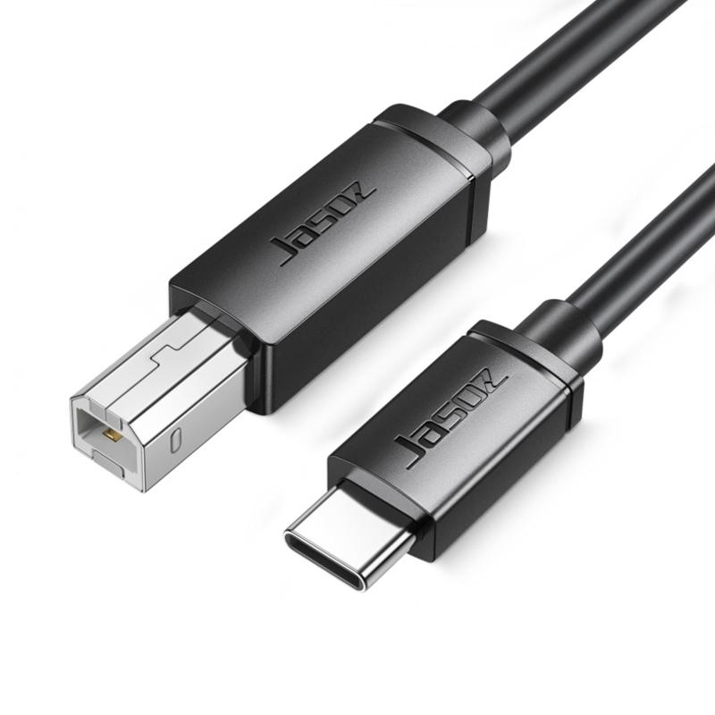 

Jasoz Type C to USB B 2.0 Printer Cable High Speed Cable for HP Canon Brother Epson Dell Printer Fax Machine Scanner Type C Cord 3m чорний