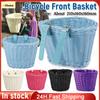 Front Handlebar Bicycle Basket Adjustable Traditional Bicycle Basket Multifunction Hand Woven Bike Basket for Kids Children Bike