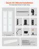 Puerta de Granero Plegable Doble, 914 x 2134 mm, MDF con Vidrio Templado Puertas Correderas Plegables Dobles para Armario, Kit de Herrajes Incluido, Diseño Ahorrador de Espacio, Pre-ensamblado