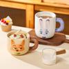 Tazza Ceramica Sbalzata Zootopia Alta Capacità Elegante Tazza da Colazione Design Cartone Animato Carino Giocoso per Bambini
