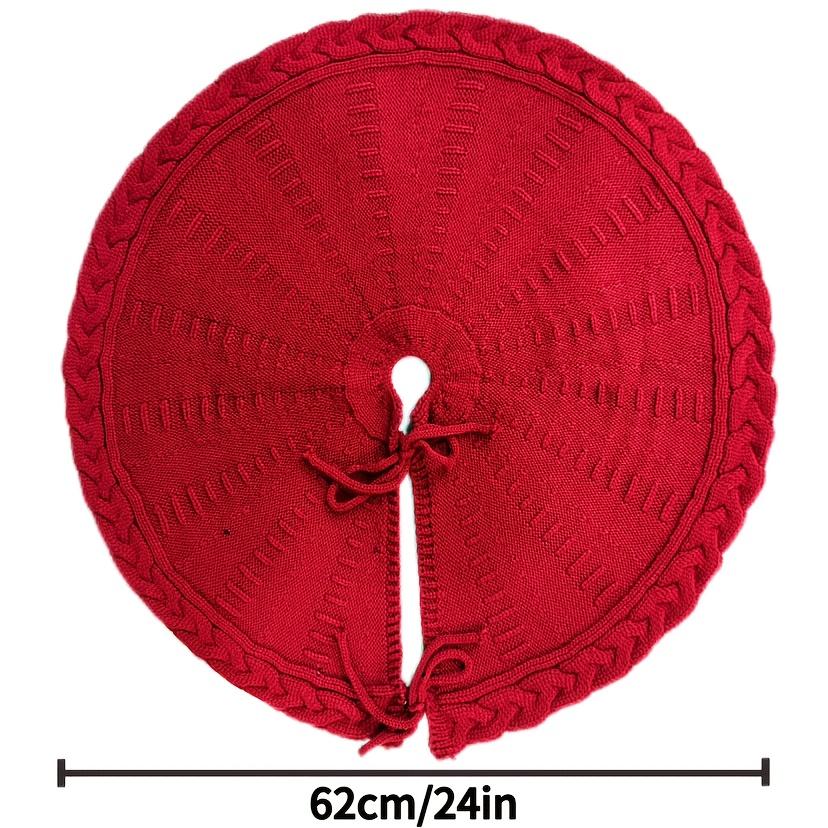 

1 шт., 62 см/24,4 дюйма, Вязаная юбка для рождественской елки, Бордовая юбка для елки, Вязаная, Вязаная, Толстая, Деревенские украшения для рождественской елки Pack of 1 красный