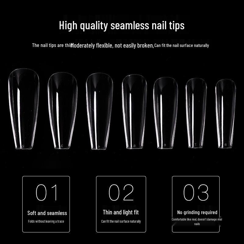 Transparent Frosted Reusable Nail Extensions - Super Thin No-Trace Nail Art Tips for Women
