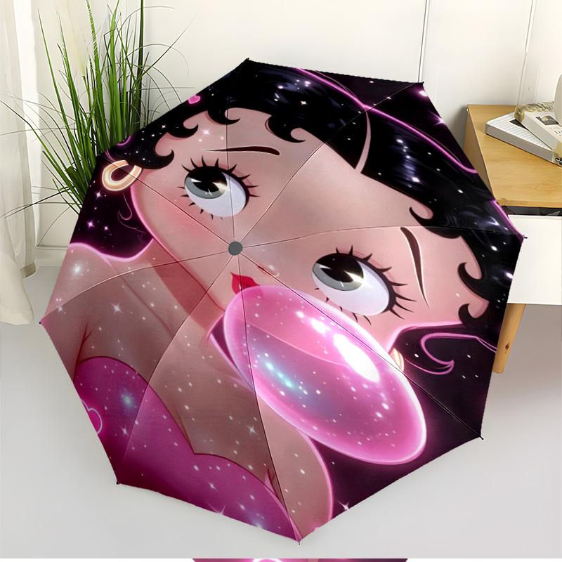 Sexy Doll Print Automatic Open Close Umbrella, Portable Foldable Umbrella, for Outdoor Commute Camping Trip, Ideal Birthday Gift