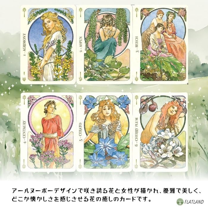 Flower Oracle Oracle Authentic Flower Art Nouveau by Antonella with Japanese Instructions Cards, Castelli,