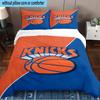 Knicks Logo Printed 3PCS Bedding Set, Includes A Duvet Cover and Two Pillowcases for Bedroom, Suitable for All Seasons Fan Gifts