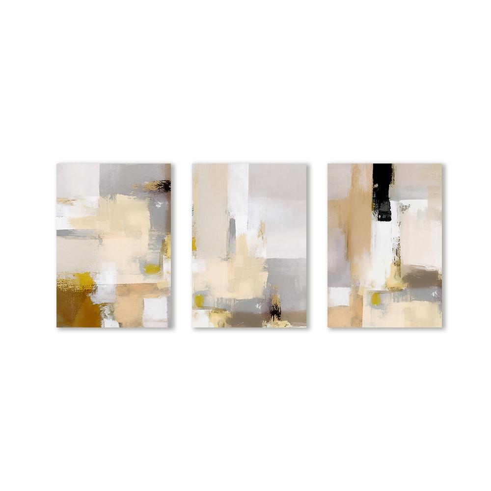3pcs Abstract Art Poster Wall Art Canvas Print Painting Home Decoration Abstract Color Blocks Painting Living Room Bedroom Decor