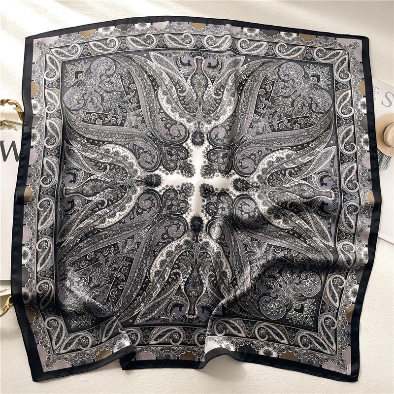 1pc Luxury Scarf For Women 70*70Cm Breathable Stain Square Hair Wrapping Foulard Satin Shawl Head Bandana Hijab Handkerchief