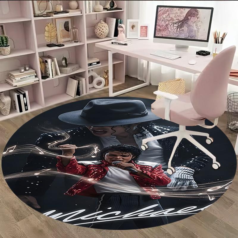 1pc Michael Jackson Carpet, Round Rug, Comfortable, Suitable for Entryways, Living Rooms, Office, And Bedrooms, Christmas Decoration