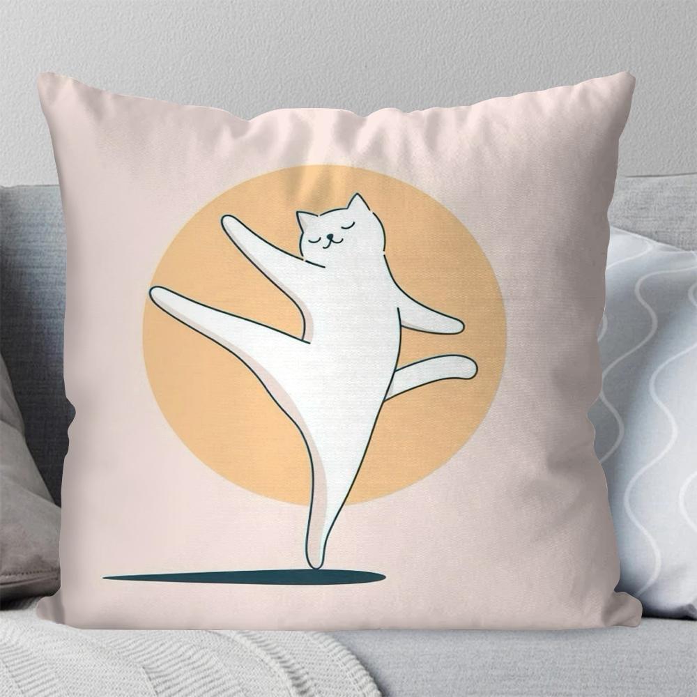 1pc Cute Black Cat Pillow Case Square Pillow Bedroom Sofa Leisure Comfort Cushion Car Living Room Home Decoration 40X40