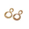 Fashion exaggerated versatile double-circle earrings women's light luxury high-end striped earrings creative earrings