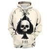 Mote Uformelt 3D Print Poker Herre Hettegensere Vår Høst Langermede Gensere Hip Hop Style Sweatshirt Oversized hettegenser