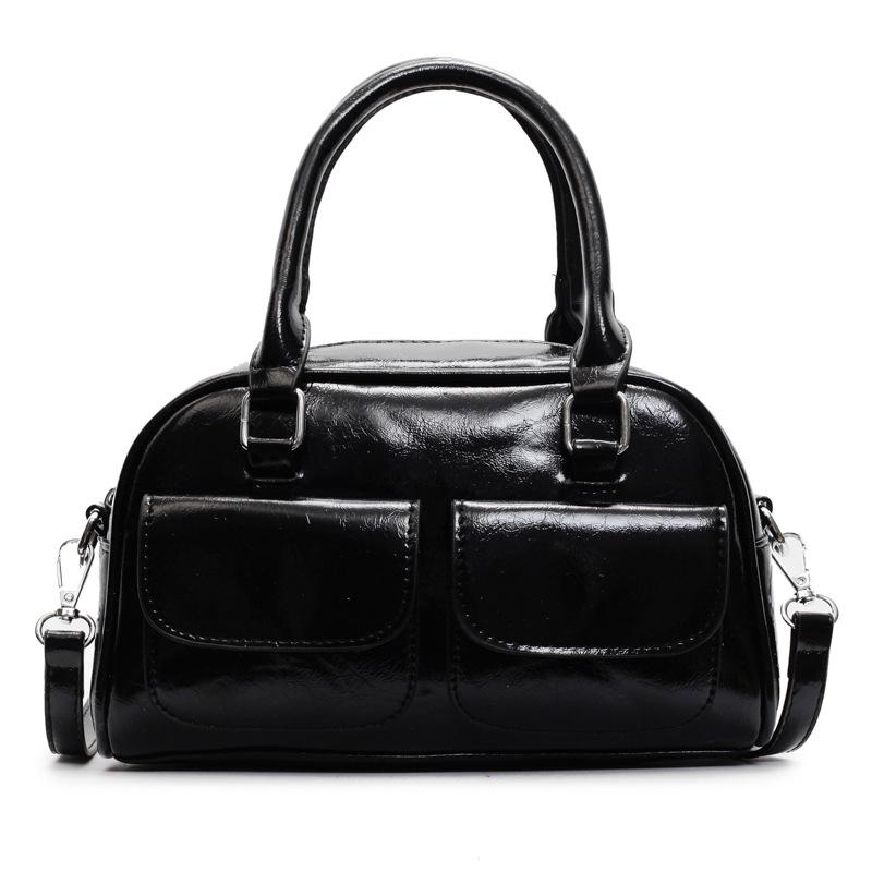 

Оптовая горячая распродажа Простая премиальная портативная сумка Boston из масляного воска, универсальная, с темпераментом, повседневная сумка-мессенджер для женщин