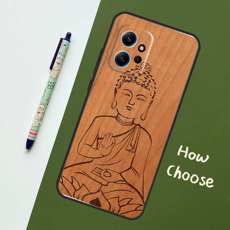 Buddha Jesus Guadalupe Wood Case For Xiaomi Redmi Note 13 10 11 12 14 15 Pro Plus Cover For Redmi 15C 15 14C 10C 12C 13C