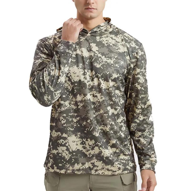 Мужские камуфляжные футболки Весна Осень Охота Рыбалка Футболка с длинным рукавом Топ Свободный Повседневный уличный Пуловер Женские камуфляжные футболки Худи S 1890₽