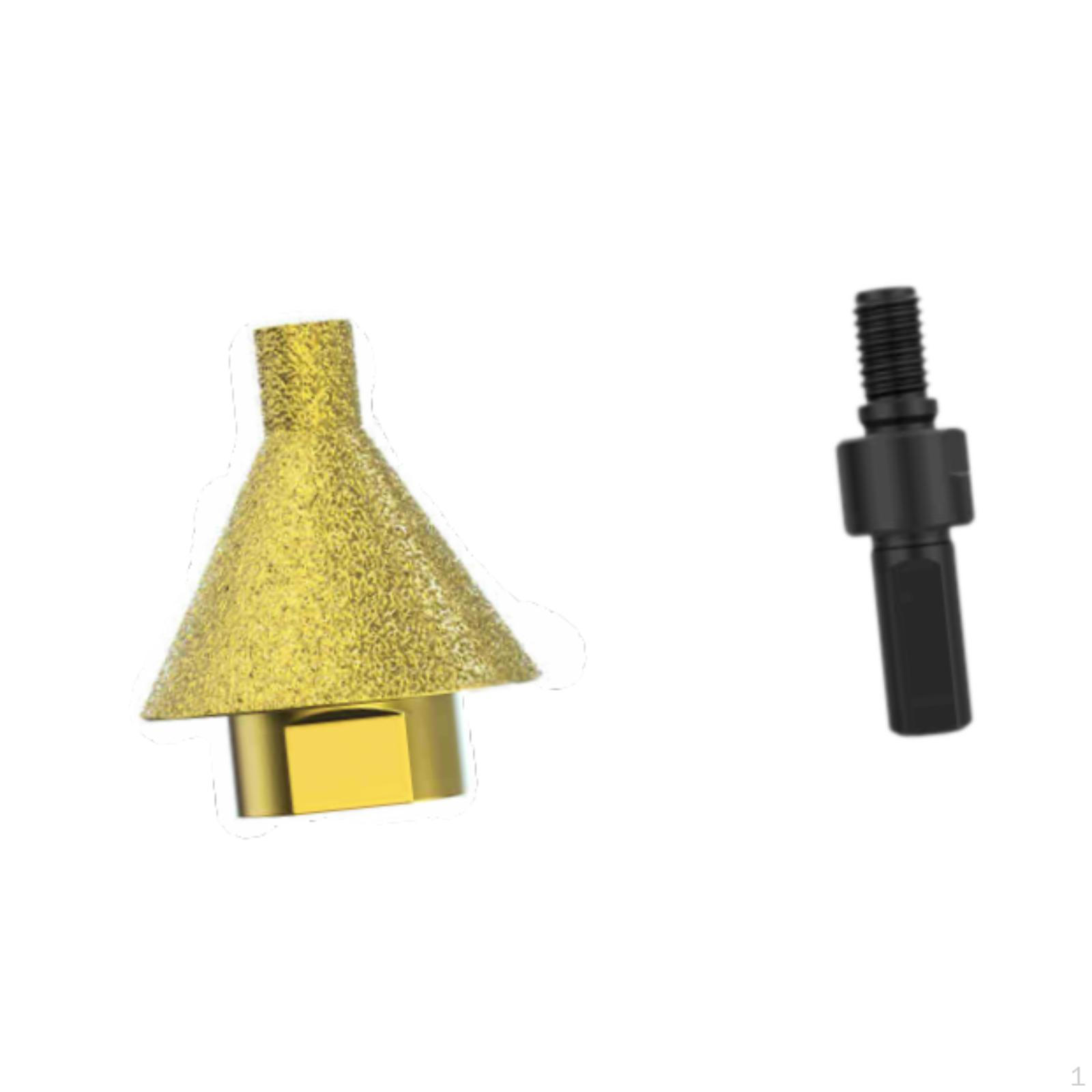 

Diamond Beveling Chamfer Bit Adapter Bits Countersink Drill Cone Tile Hole Opener 38mm with Hole