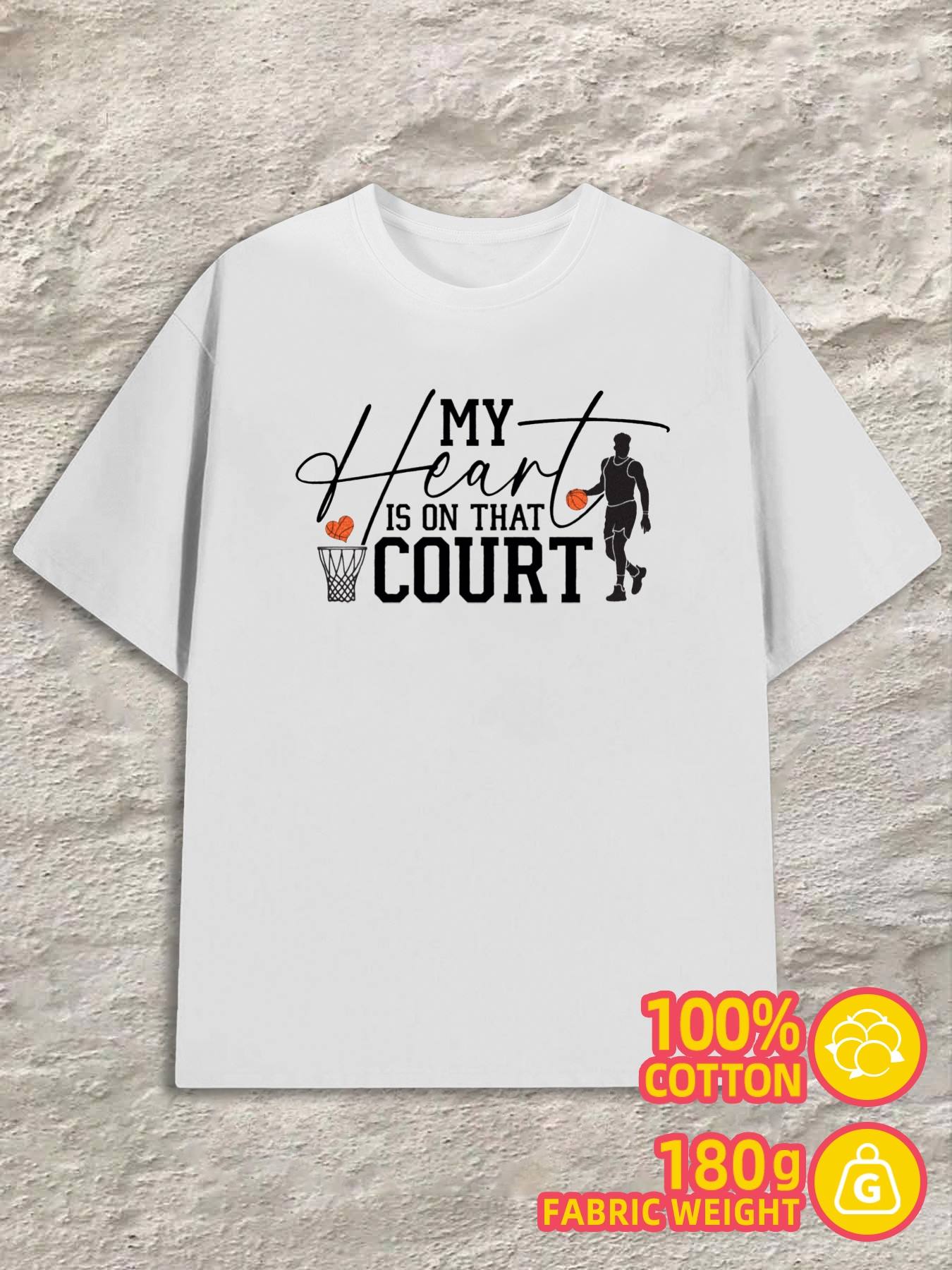 Product Y2K Basketball Heart Court Shirts White 3XL