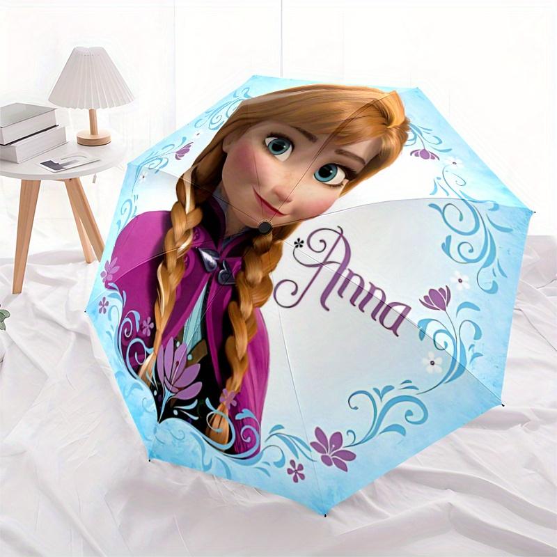 

1pc Anna Frozen Princess Automatic Opening/Closing Umbrella - Portable 3-Fold Design, 8-Bone Iron Frame Outdoor Umbrella, Ideal Gift for Fan