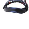 Patent Leather Dressage Bridle, 3 Row Brow-Band, Blue Padding.