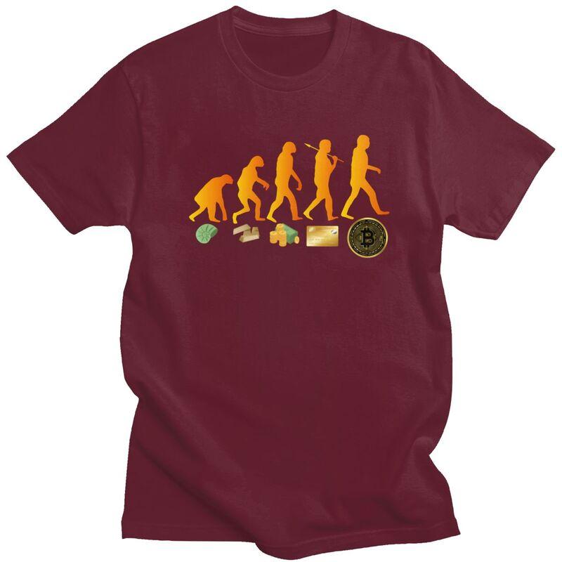 Evolution Of The Money T Shirt for Men Pure Cotton Tshirt Fashion Tees Crypto Bitcoin Gift Tshirt
