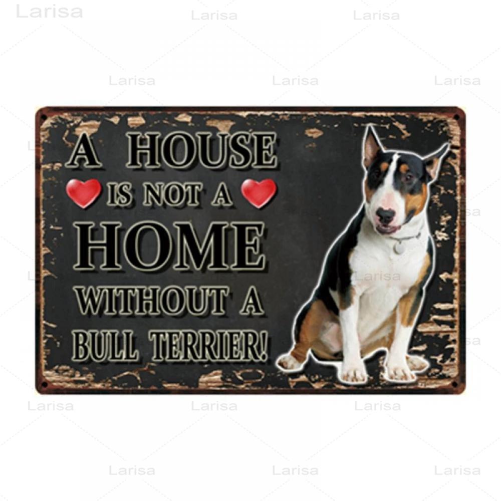 Pets Animal Dog Metal Poster Pitbull Bulldog Chihuahua Tin Sign Vintage Plate Home Decor Bar Pet Shop Wall Art Metal Painting