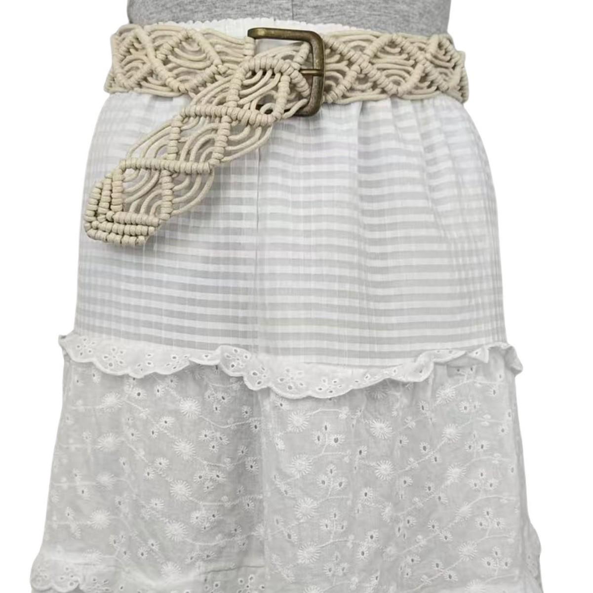 

Богемный пояс Женская юбка Рубашка Платье Широкая версия Плетеный Пояс-кушак Круглая пуговица Этнический стиль Повседневное украшение 110cm