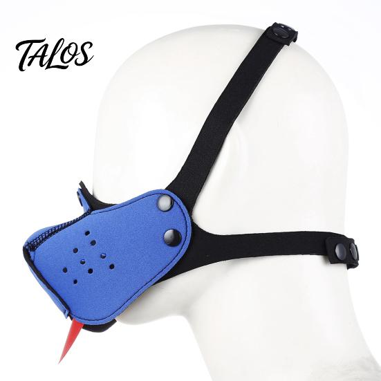 Roleplay Fetish Gear Neoprene Puppy Tongue Mask, Adjustable Muzzle Mouth Gag for Couples, Elastic Breathable Halloween Party Mask Dog Role Play, BDSM