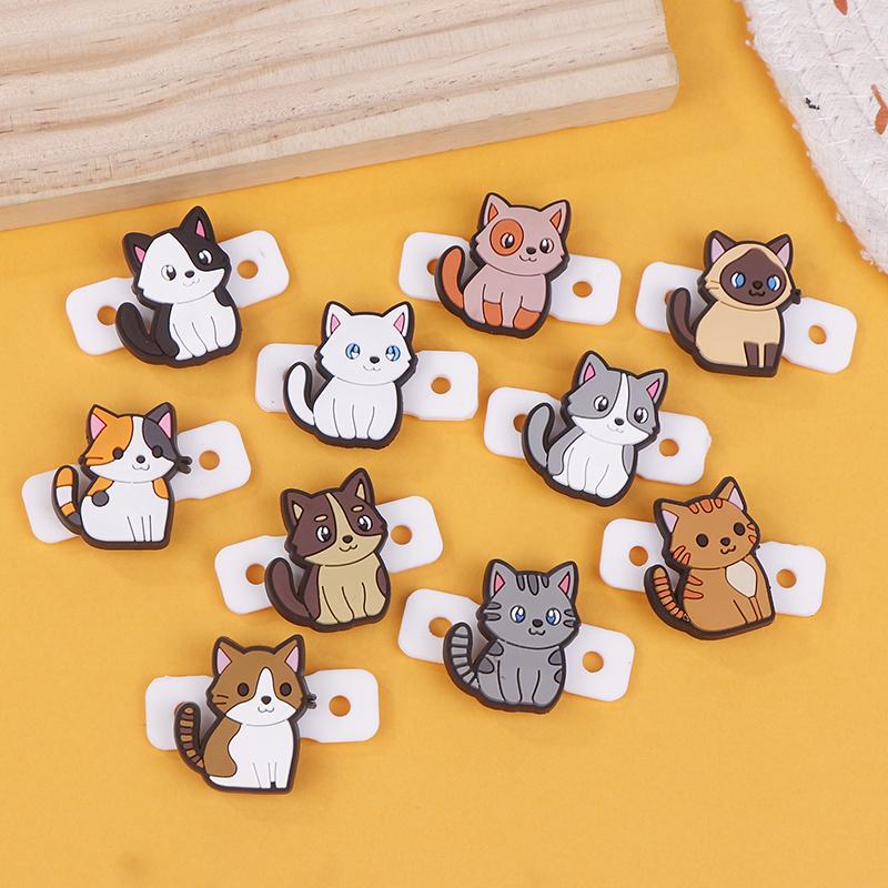 1/6Pcs Cute Cartoon Various Cat Tennis Racket Damper Silicone Shock Absorber To Reduce Tenis Racquet Vibration Dampeners