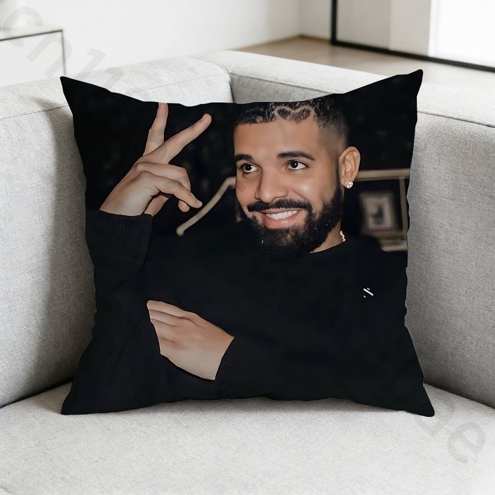 Rapper DDrake Pillow Case Square DoubleSided Printing Short Plush Sofa Cushion Cover Bedroom Bedside Pillow