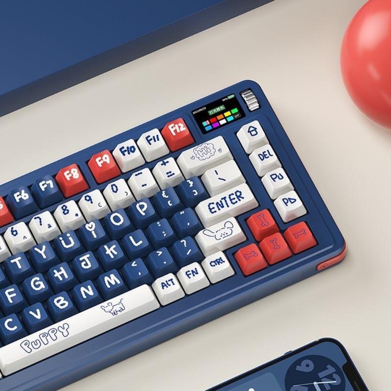 133Key Puppy Themed Keycap Original Profile PBT Dye Sublimation Keycap Set for Customs Mechanical Keyboards