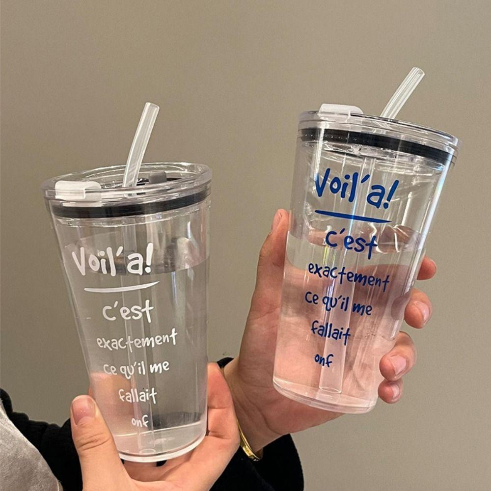 Bowknot Straw Cup Plastic Water Bottle New Coffee Cup