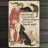 1pc Vintage Pet Lover Metal Wall Art - "And God Said..." Angel-Cat-Dog Iron Decor, Animal Gift for Home/Office
