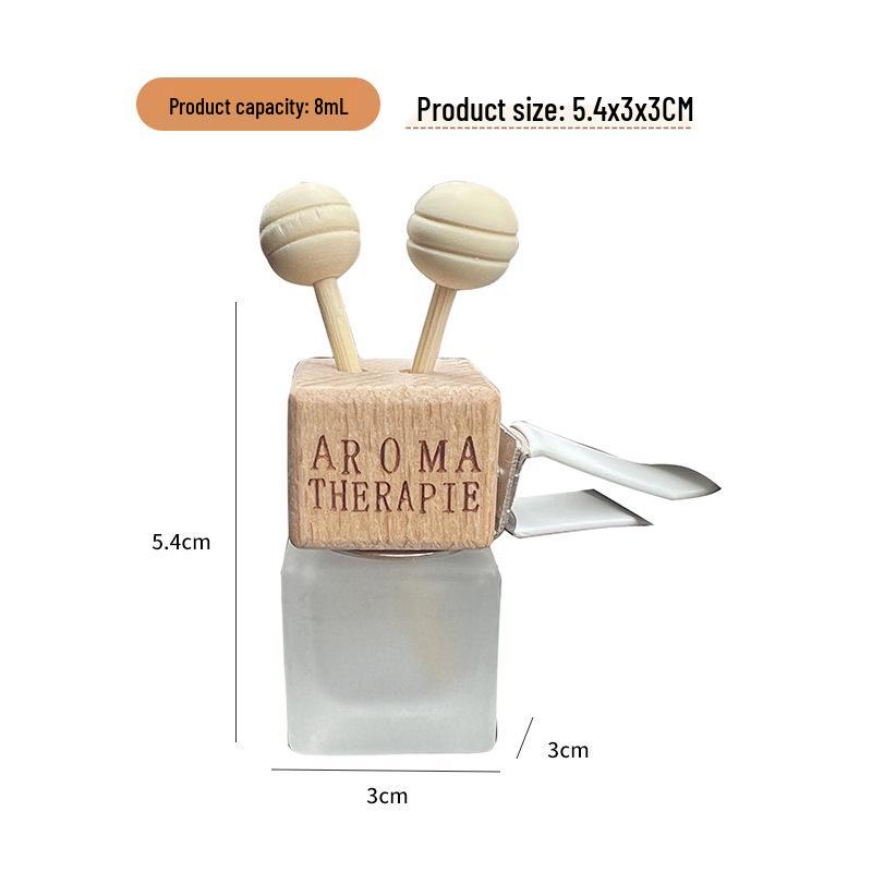 Square Glass Car Perfume Bottle - Odor Eliminator & Cute Air Vent Decoration