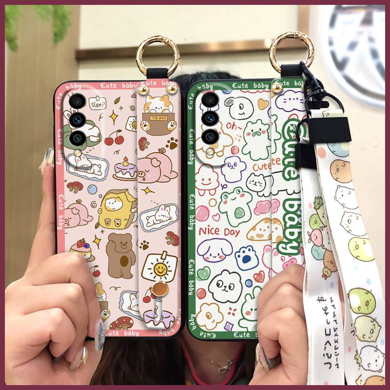 Durable Waterproof Phone Case For Wiko T50 Cartoon Wrist Strap Shockproof Fashion Design Soft case Protective Anti-knock