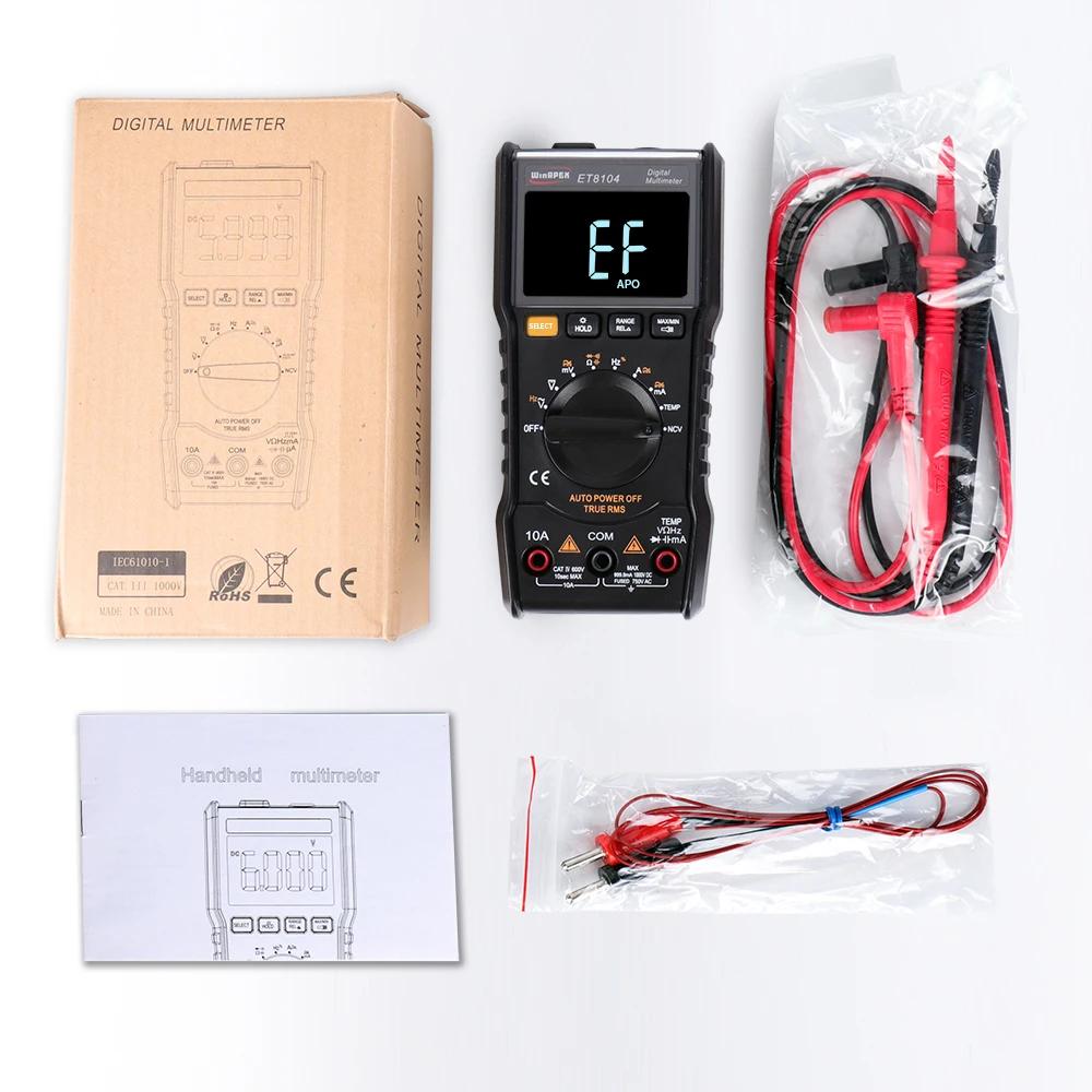 WINAPEX ET8104 Digital Handheld Multimeter Auto-Range Multifunction Tester NCV AC/DC Voltage Current Resistance Temperature Tool
