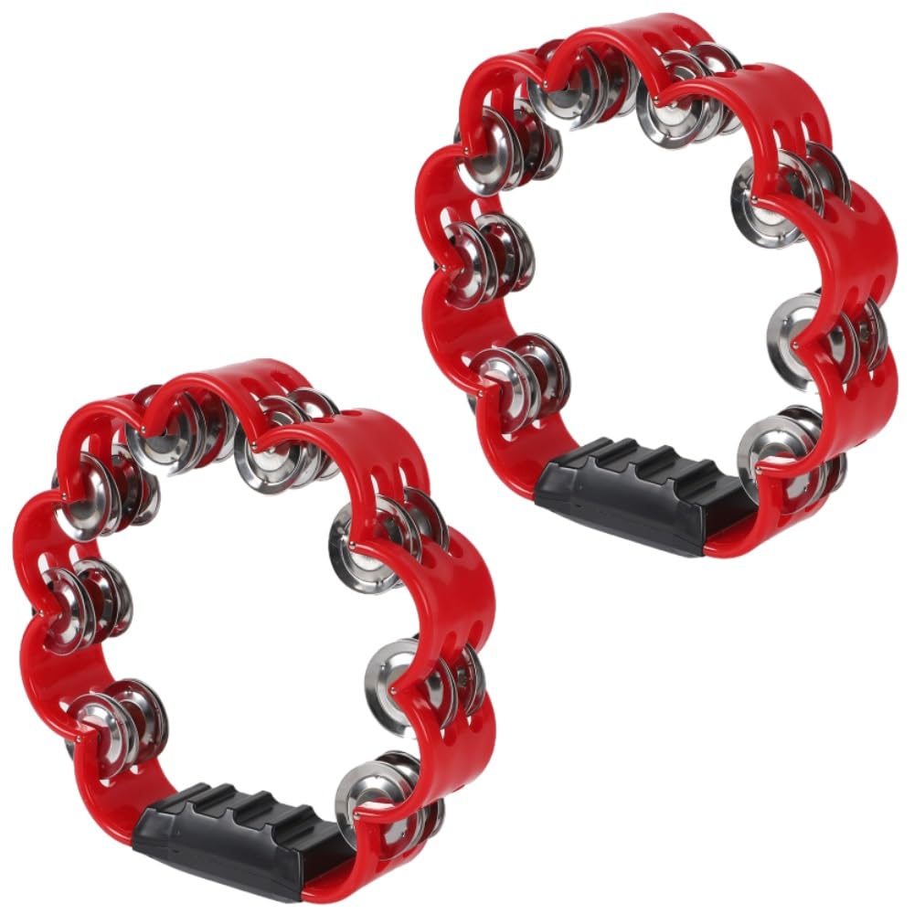 

AllBright Tambourines, Cloud-Shaped, Set of 2 (Red), Perfect for Karaoke, Percussion, and More