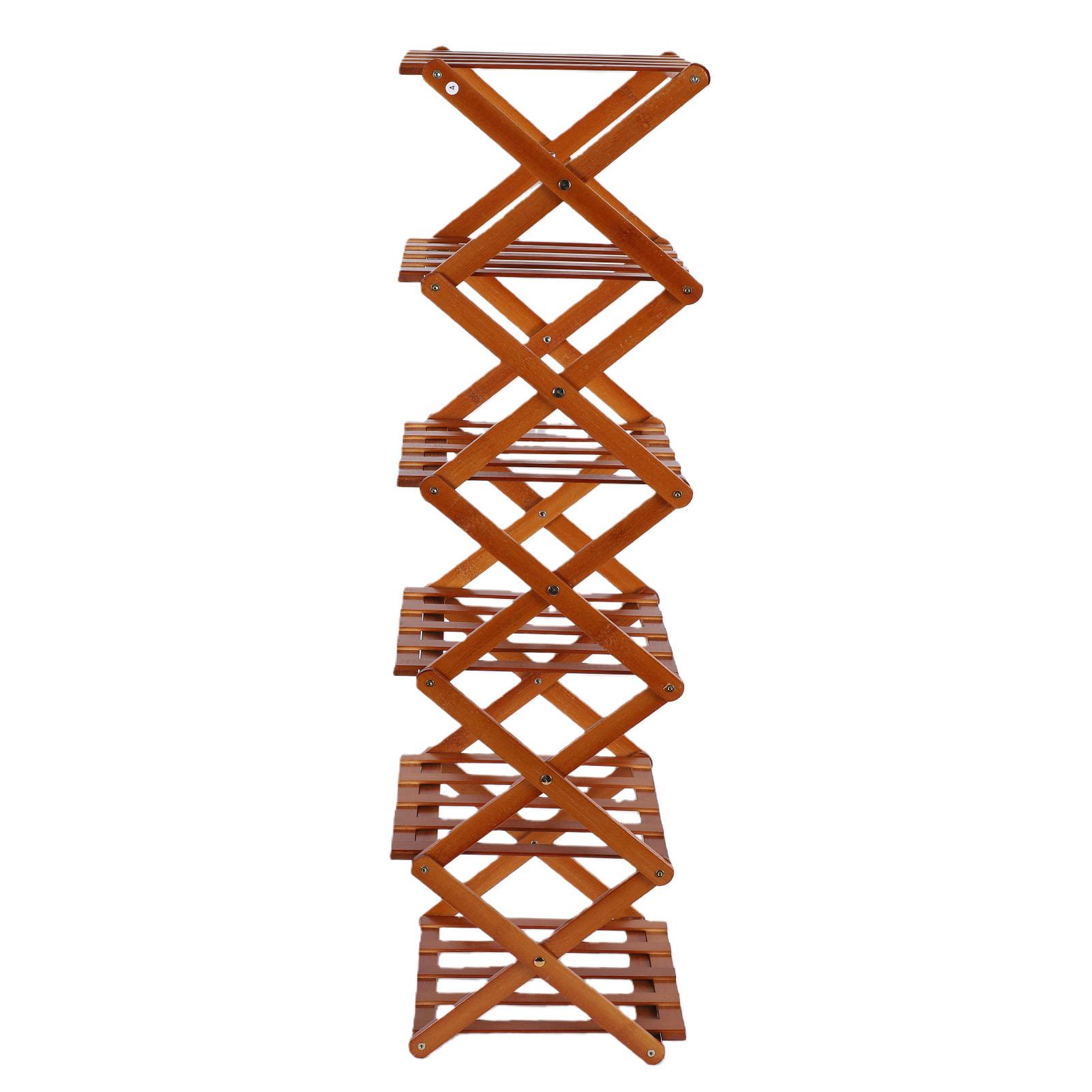 

6 Tier Foldable Shoe Rack No Assembly Tall Narrow Shoe Shelf for Entryway Corner Bedroom Hallway