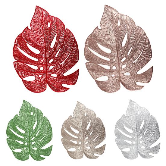 Table Mat Hollowed-Out Nordic Heat-resistant Simulation Turtle Back Leaf Placemats for Dining Table