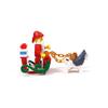 Compatible Christmas Sleigh Santa Husky Mosaic Small Particle Building Block Toy
