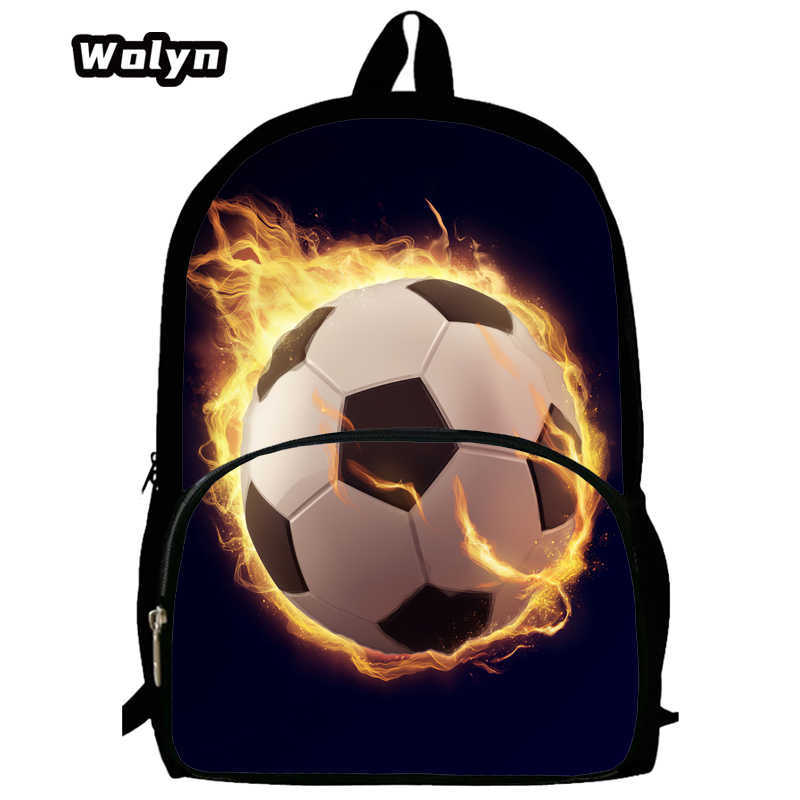 Football School Bag High Definition Waterproof Printing Multi-Functional Load Reduction Ridge Backpack