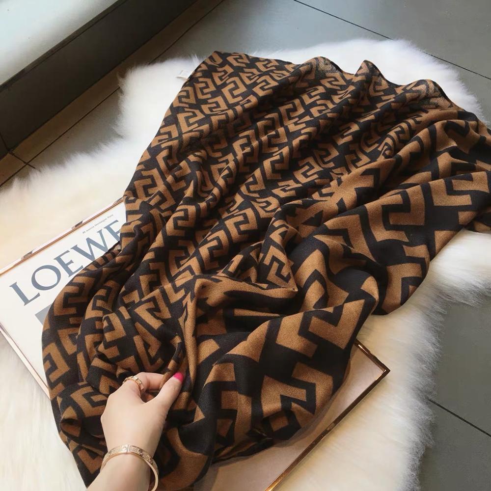 

New Fashion Luxury Brand Aztec Ethnic Geometric Viscose Shawl Scarf High Quality Head Wraps Pashmina Stole Muslim Hijab 180*90Cm