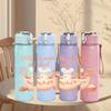 1PC Little Miss Chef Letter Graphic 750ml Color Plastic Sports Water Bottle Leakproof Flip Straw Lid For Sports Office Home Use