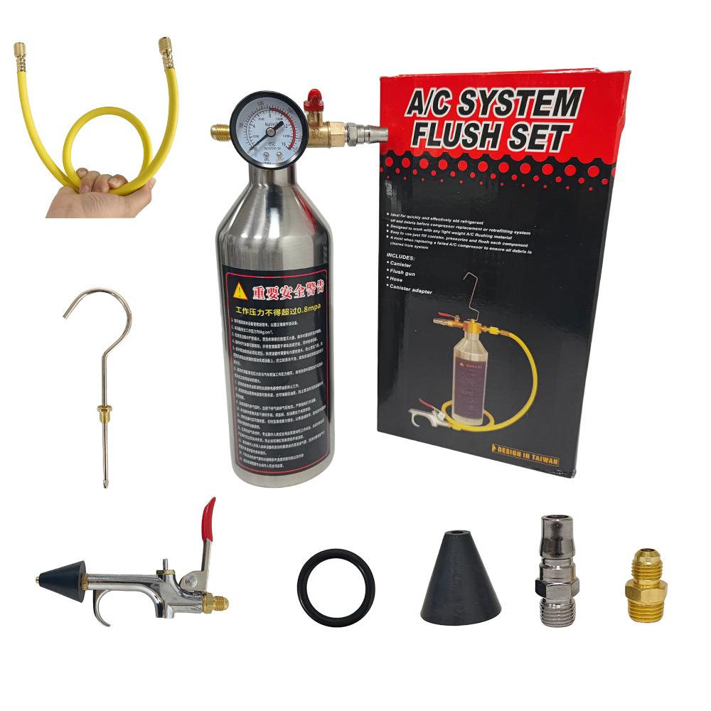 Kit di Strumenti Sicuri per Lavaggio AC con Azoto con Raccordi Completi per Evaporatore Condensatore Auto