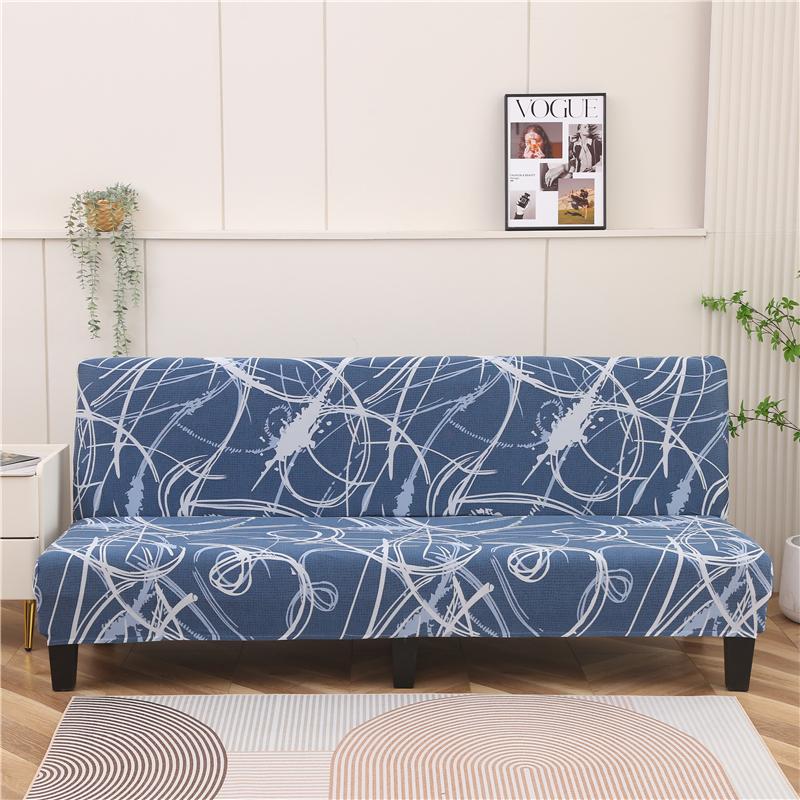 Stretch Futon Cover Armless Sofa Covers Sofa Bed Covers Couch Cover Sofa Slipcover Furniture Protector with Elastic Bottom 1pc