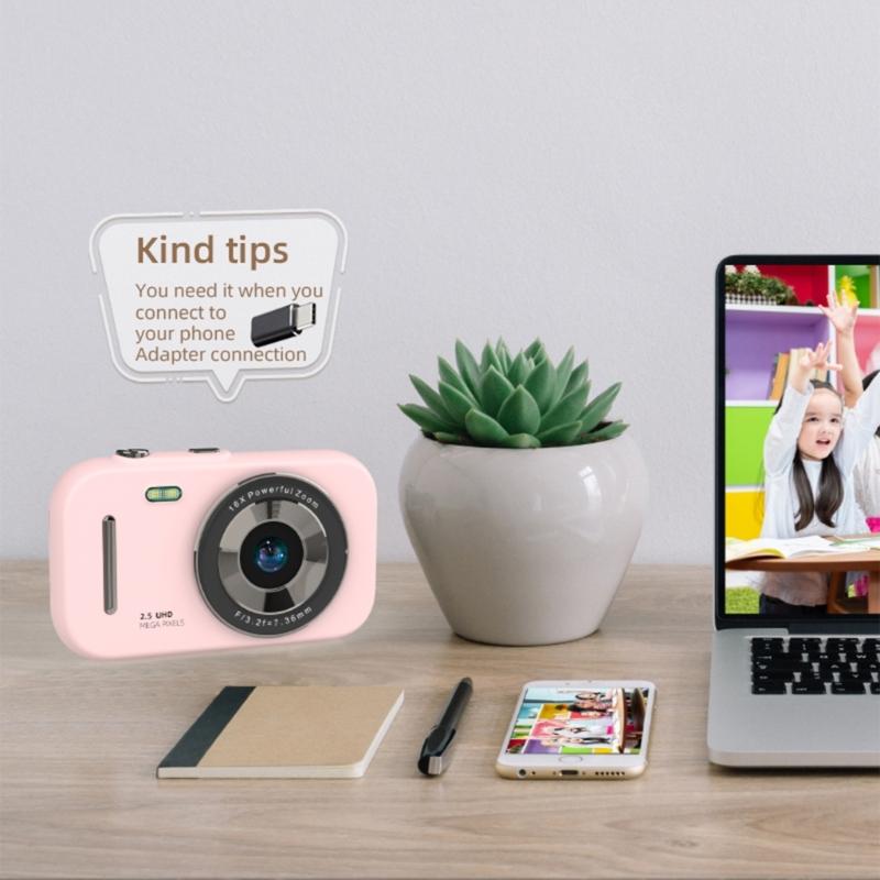 H17 Camera 1080P 2.4Inches Digital Cameras 800mAh Rechargeable 16X Zoom 4800x6400 for Kids Girls