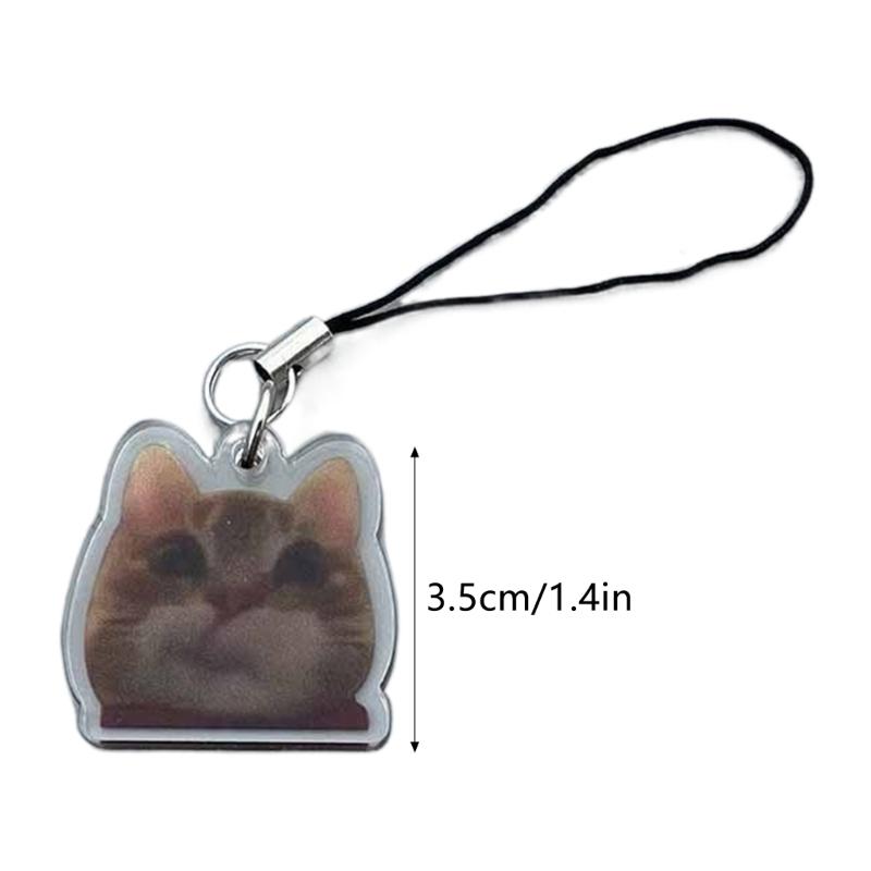 Portachiavi Gatto Adorabile Gatto Felice Banana Cat Catena per Cellulare Piccolo Ciondolo Laccetto per Telefono Gioielli per Bambini e Adolescenti