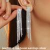 Full Diamond Black Long Fringed Earrings Rhinestone Earrings Diamond Earrings Pendant