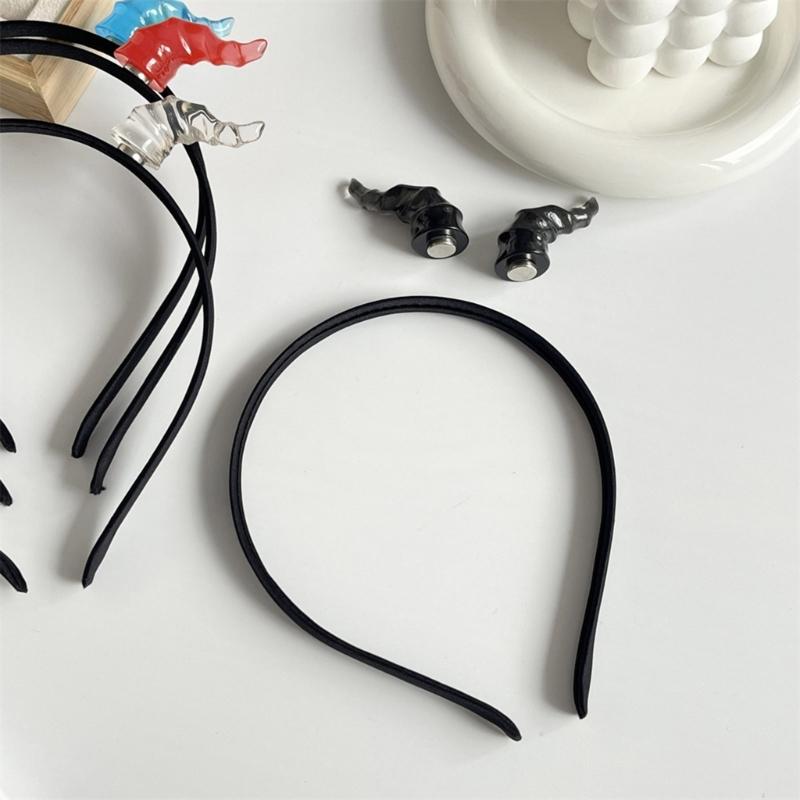 Handmade Devil Horn Hairband Girls Cosplay Accessories Beast Horns Fursuit Masquerades Halloween Cosplay Party