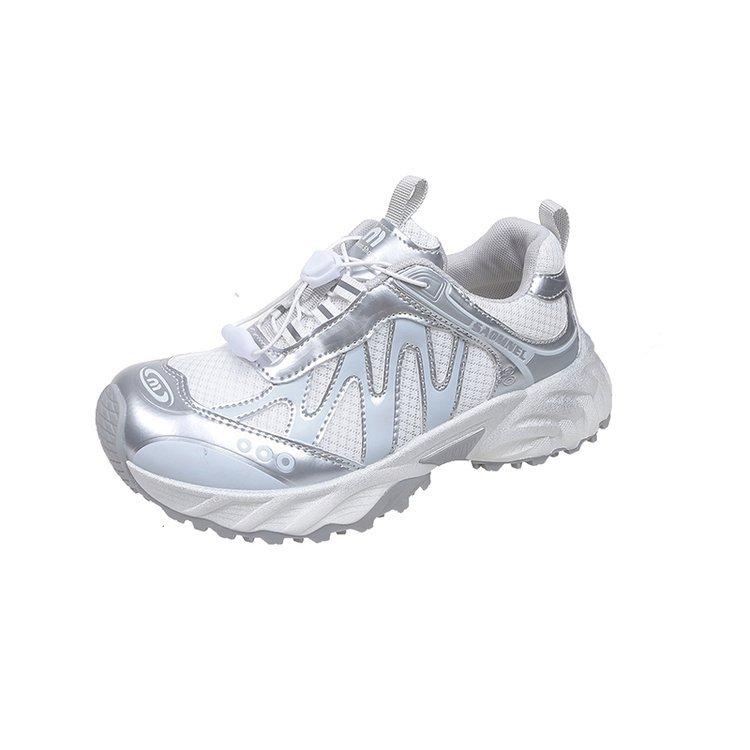 

2025 summer new fashion ins trendy dad shoes mesh breathable sneakers versatile single shoes sneakers 40 серебряный